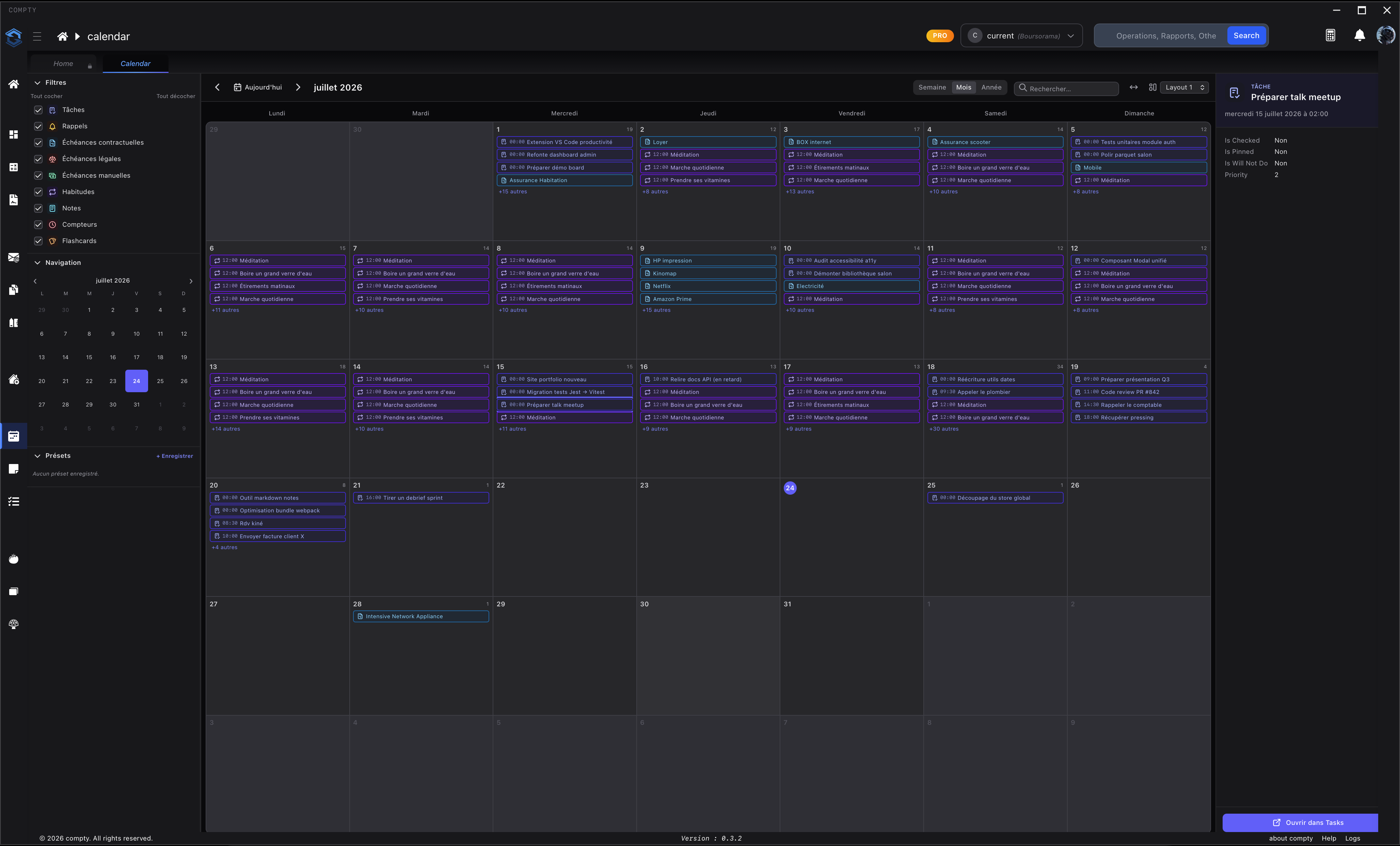 Aperçu — Calendrier